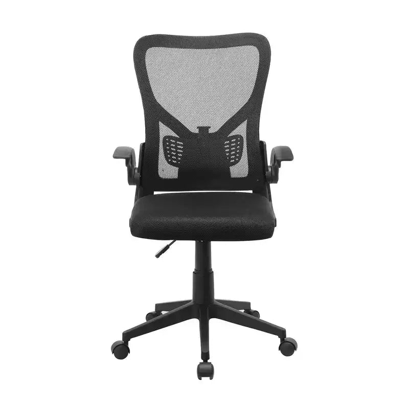 Sedia da ufficio VECELO con schienale a rete di media altezza, regolabile in altezza e con supporto lombare, sedia da computer ergonomica per casa/studio/lavoro, nera