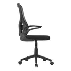 Sedia da ufficio VECELO con schienale a rete di media altezza, regolabile in altezza e con supporto lombare, sedia da computer ergonomica per casa/studio/lavoro, nera