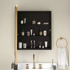 Pensile bagno Emma and Oliver Jackie con cornice in metallo, design a incasso reversibile e specchio smussato arrotondato