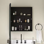 Pensile bagno Emma and Oliver Jackie con cornice in metallo, design a incasso reversibile e specchio smussato arrotondato
