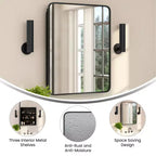 Flash Furniture Jolie Pensile da bagno a incasso con specchio smussato arrotondato e cornice in metallo reversibile