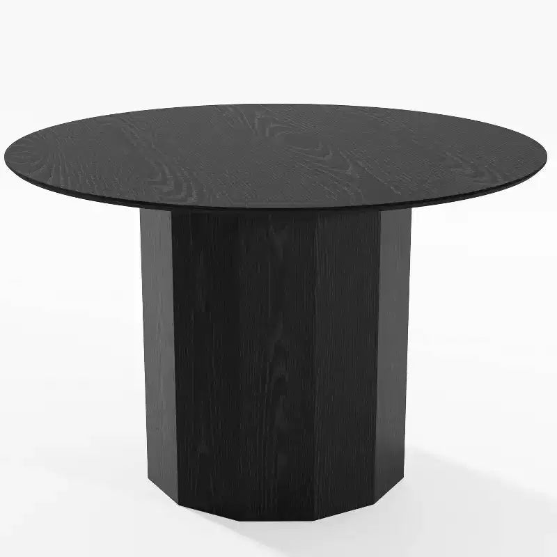 Dovelina Tavolo da Pranzo Rotondo Mid-Century, Tavolo da Cucina in Legno, Tavolo da Pranzo per 4 Persone - Nero