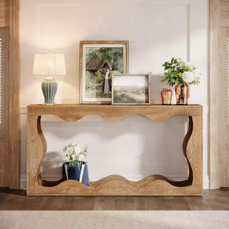 Tavolo console da fattoria Lantine da 63 pollici con contenitore