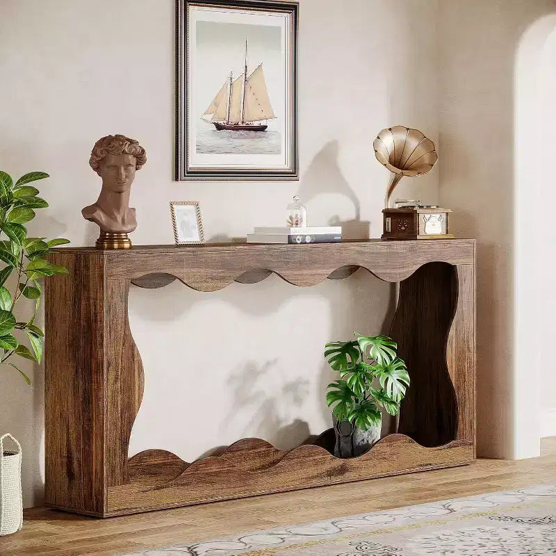 Tavolo console da fattoria Lantine da 63 pollici con contenitore