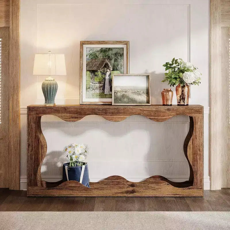 Tavolo console da fattoria Lantine da 63 pollici con contenitore