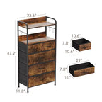 Cassettiera per camera da letto con 5 cassetti, cassettiere piccole e comò, unità organizer verticale in tessuto a torre con cassetti