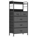 Cassettiera per camera da letto con 5 cassetti, cassettiere piccole e comò, unità organizer verticale in tessuto a torre con cassetti
