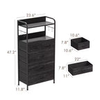 Cassettiera per camera da letto con 5 cassetti, cassettiere piccole e comò, unità organizer verticale in tessuto a torre con cassetti