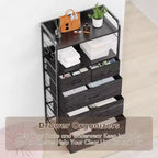 Cassettiera per camera da letto con 5 cassetti, cassettiere piccole e comò, unità organizer verticale in tessuto a torre con cassetti