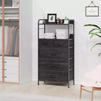 Cassettiera per camera da letto con 5 cassetti, cassettiere piccole e comò, unità organizer verticale in tessuto a torre con cassetti