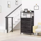 Cassettiera per camera da letto con 5 cassetti, cassettiere piccole e comò, unità organizer verticale in tessuto a torre con cassetti