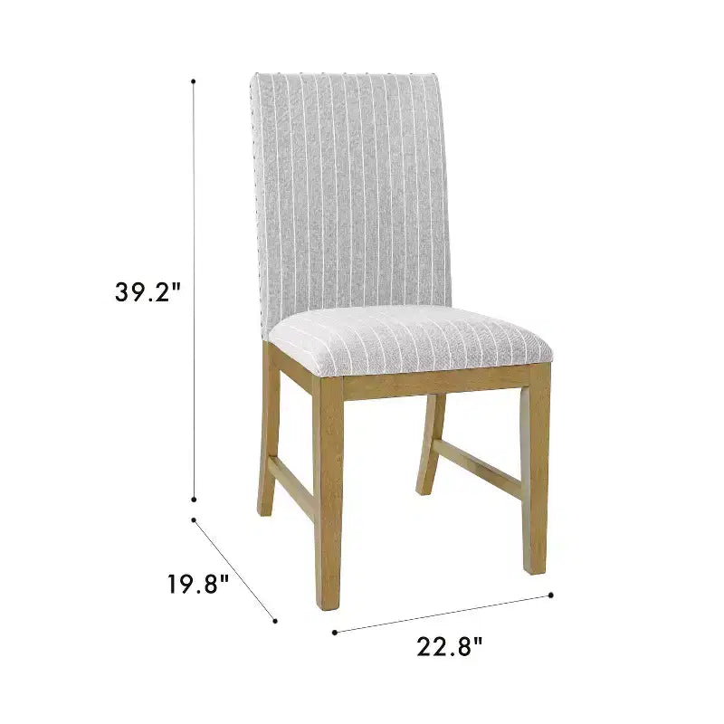 HomePop Lot de 2 chaises de salle à manger en bois rembourrées avec tablier en contreplaqué, capacité de 136 kg