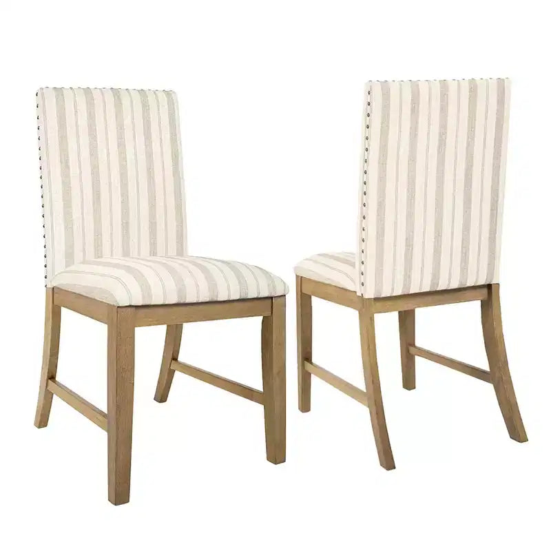 HomePop Lot de 2 chaises de salle à manger en bois rembourrées avec tablier en contreplaqué, capacité de 136 kg