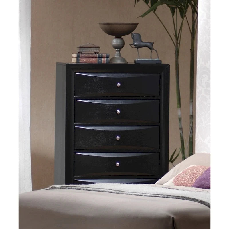 Set camera da letto Jazz Black da 6 pezzi con contenitore