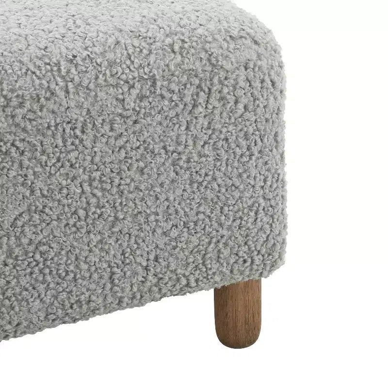 Poggiapiedi imbottito in legno Felix di Christopher Knight Home