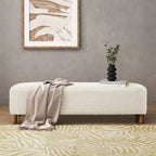 Poggiapiedi imbottito in legno Felix di Christopher Knight Home
