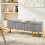 Panca contenitore Bernardo con scomparti interni e motivo trapuntato a canali|ART OF LIVING DESIGNS