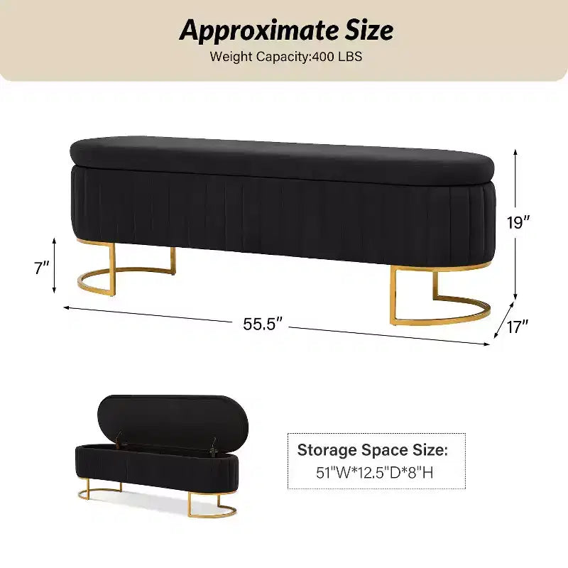 Panca contenitore Bernardo con scomparti interni e motivo trapuntato a canali|ART OF LIVING DESIGNS