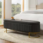 Panca contenitore Bernardo con scomparti interni e motivo trapuntato a canali|ART OF LIVING DESIGNS