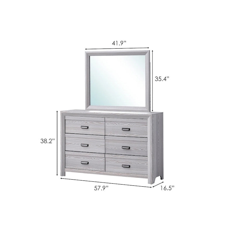 Camera da letto 5 pezzi in pannello grigio