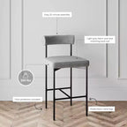 Nathan James Set di 2 sgabelli da bar altezza bancone Dahlia