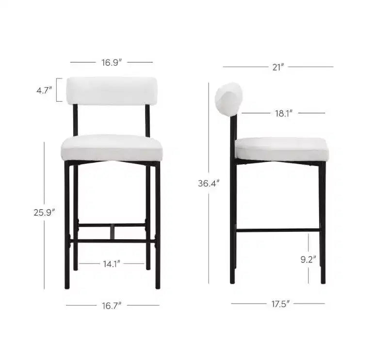 Nathan James Set di 2 sgabelli da bar altezza bancone Dahlia