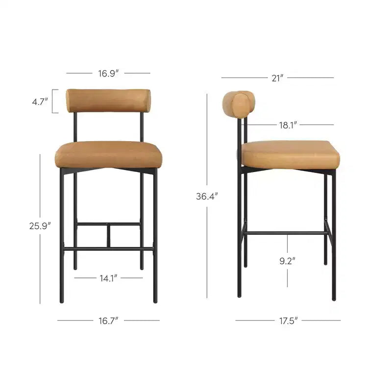 Nathan James Set di 2 sgabelli da bar altezza bancone Dahlia