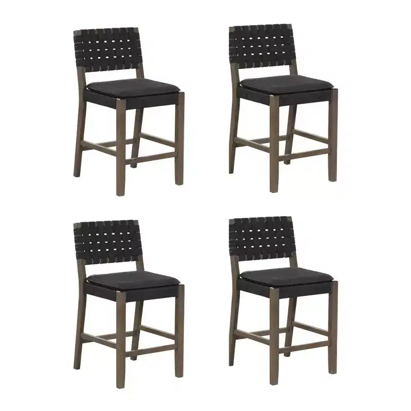Nathan James Set of 4 Cohen Faux Leather Counter Height Barstool