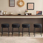 HOMLUX 24 Set di 2 sgabelli da bar rotondi, sedie da pranzo per cucina altezza bancone bianco/nero