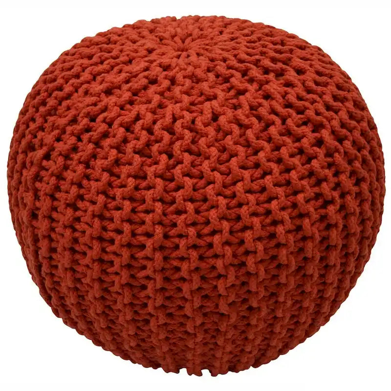 Pouf rotondo in maglia imbottito