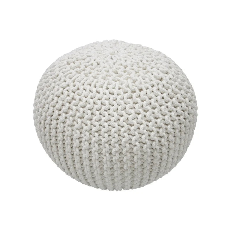 Pouf rotondo in maglia imbottito