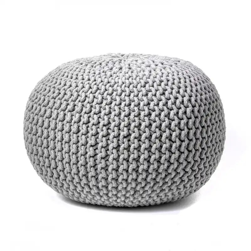 Pouf rotondo in maglia imbottito