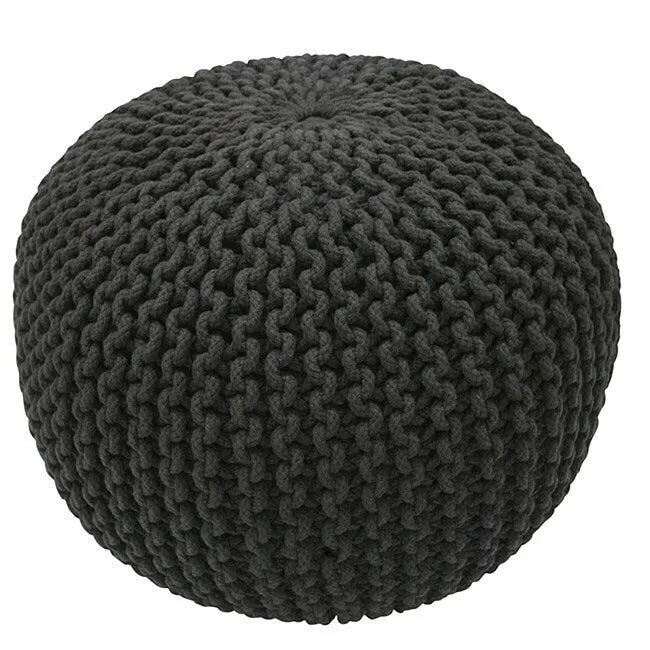 Pouf rotondo in maglia imbottito