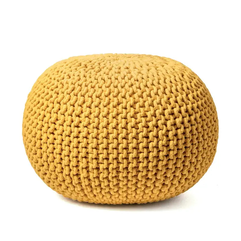 Pouf rotondo in maglia imbottito