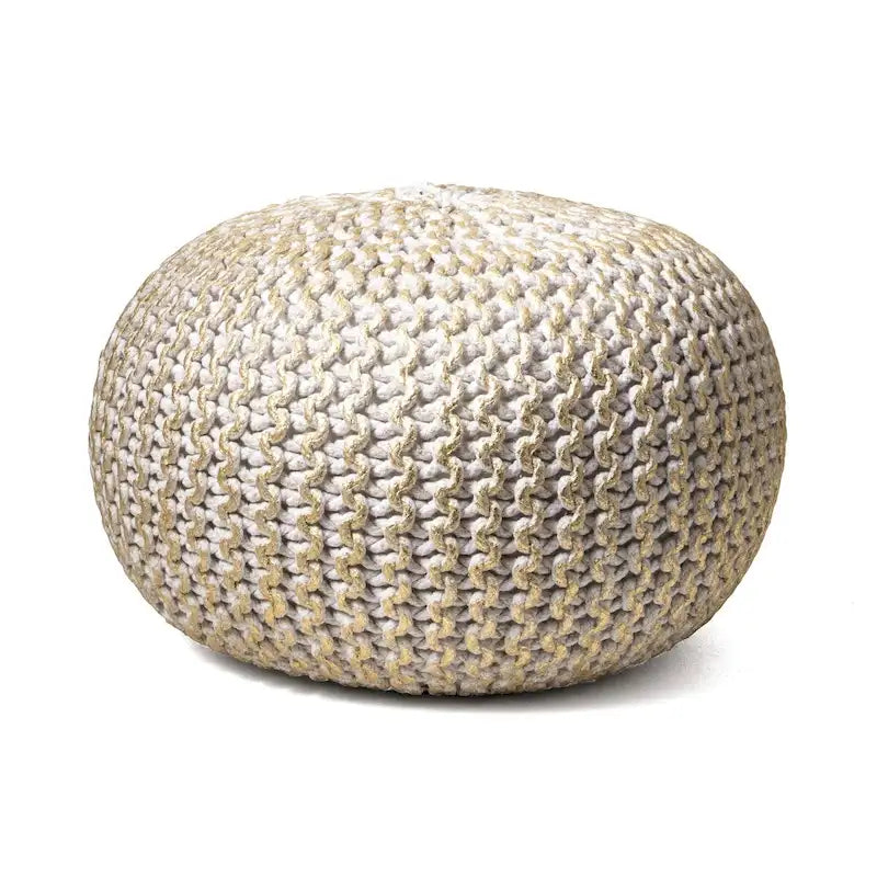 Pouf rotondo in maglia imbottito