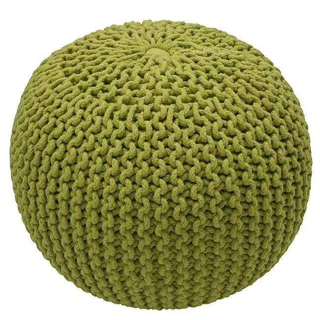 Pouf rotondo in maglia imbottito