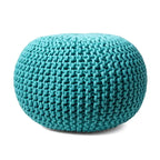 Pouf rotondo in maglia imbottito