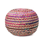 Pouf rotondo in maglia imbottito