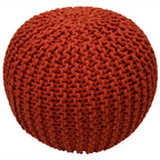 Pouf rotondo in maglia imbottito