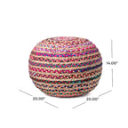 Pouf rotondo in maglia imbottito