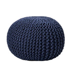 Pouf rotondo in maglia imbottito