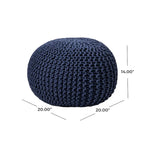 Pouf rotondo in maglia imbottito