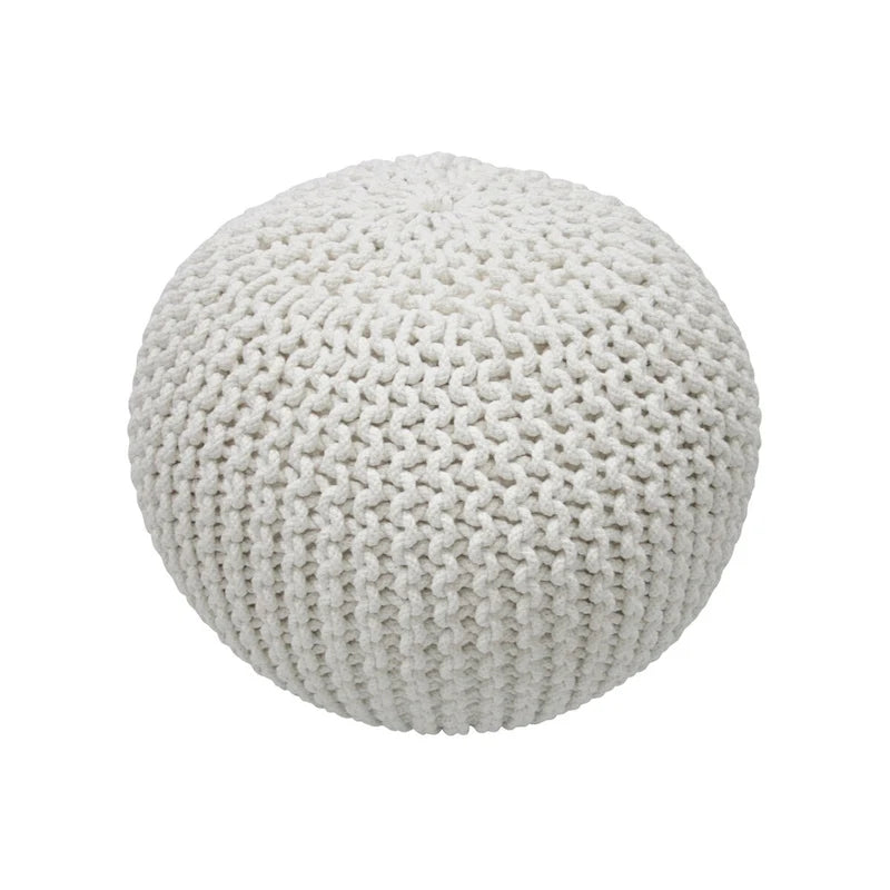 Pouf rotondo in maglia imbottito
