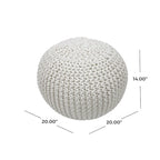 Pouf rotondo in maglia imbottito