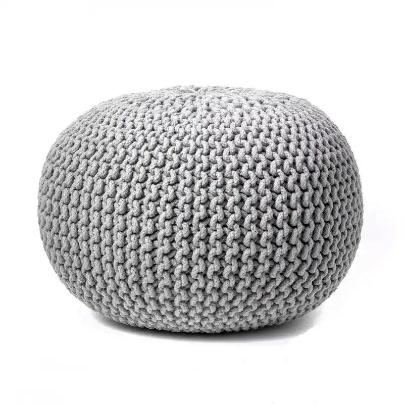 Pouf rotondo in maglia imbottito