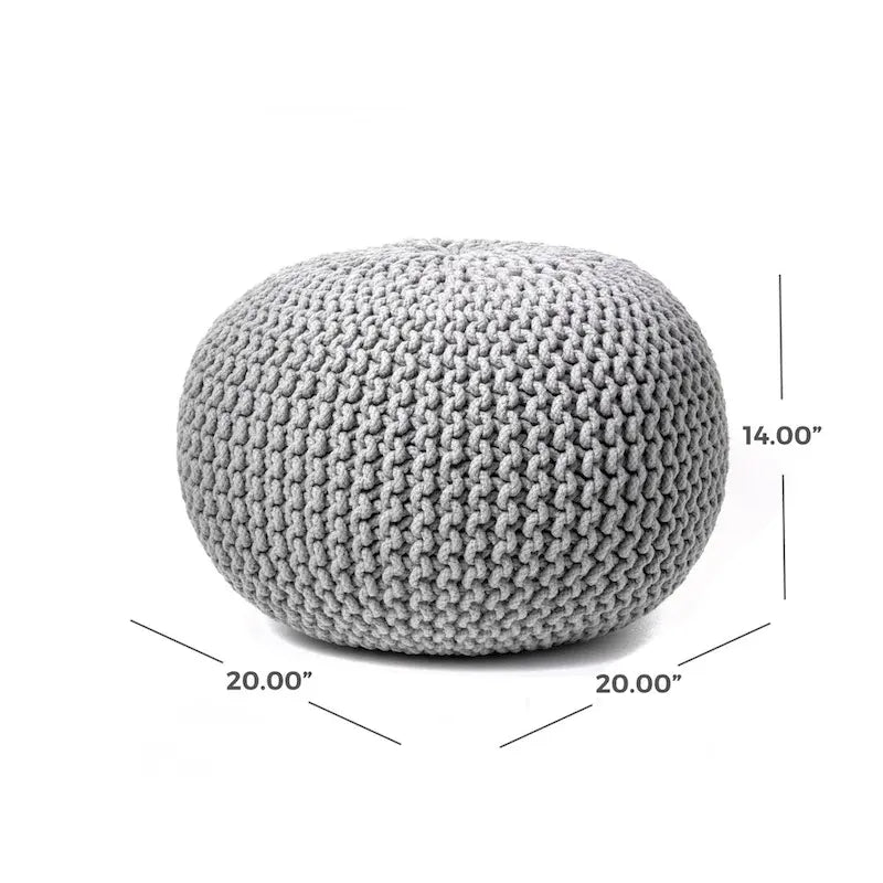 Pouf rotondo in maglia imbottito