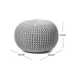Pouf rotondo in maglia imbottito
