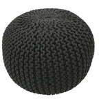 Pouf rotondo in maglia imbottito