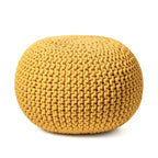 Pouf rotondo in maglia imbottito