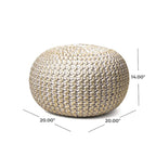 Pouf rotondo in maglia imbottito
